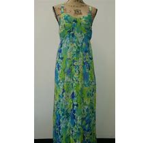 NWT Klozlyne Turq Maxi Dress With Spaghetti Straps. Size S . Sun Dress Summer