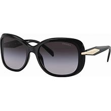 PRADA PR 04ZS Black - Women Luxury Sunglasses, Grey Gradient Lens