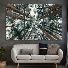 Large Nature Canvas Wall Art On Solid Wood Frame - Printed Pictures Of World Beauty - Wall Decor For Living Room, Bedroom, Kitchen (Trees And Sky, 60