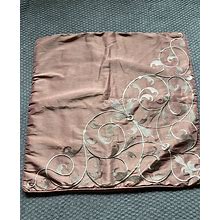 Ashley Home Scroll Patterned Silky Coppery Rose Euro Sham, 26"X26"