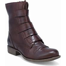 Miz Mooz Leighton Ankle Boots For Women - Ladies Handcrafted Leather Booties - Low Cut With Leather Straps & 1" Heel