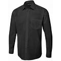 Uneek - Unisex Long Sleeve Poplin Shirt - 65% Polyester 35% Cotton - Black - Size 18