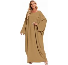 IWEMEK Abayas For Women Muslim One-Piece Prayer Dress Ramadan Kaftan Dresses For Women Dubai Islamic Abaya Full Length Dress