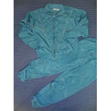 Vintage 80S 90S Blair Boutique Tracksuit Set Green Jacket Pants Retro