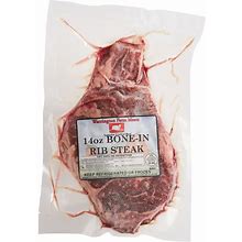 Warrington Farm Meats 14 Oz. Frozen Bone-In Ribeye Steak - 12/Case