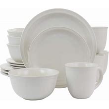 16-Piece White Siam Stoneware Dinnerware Set