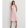 Lauren Ralph Lauren Women's Satin Halter A-Line Dress - Pink Opal - Size 12