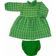 Folklore Las Ninas | Mini Drew Dress In Festive (Green, Size 18-24M) | Maisonette