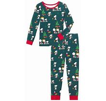 Bedhead Pajamas Kids' Fitted Two-Piece Pajamas In Snoopy Cocoa And Cookies At Nordstrom, Size 10