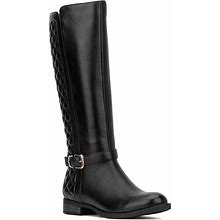 New York & Company Womens Faux Leather Quilted Knee-High Boots Shoes BHFO 9354