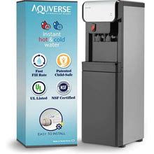 Aquverse Commercial Grade Bottleless Hot & Cold Water Cooler Dispenser With Filter, Stainless Black | NSF And UL/Energy Star Certified (A6500-K)