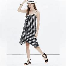 Madewell Dresses | Madewell 100% Silk Sz Small Womens Trapeze Black And White Printed Cami Dress | Color: Black | Size: S