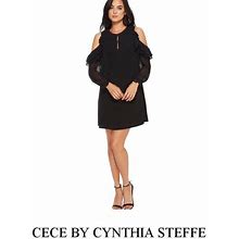 Cynthia Steffe Dresses | Cece By Cynthia Steffe Cold Shoulder Shift Dress | Color: Black | Size: 8
