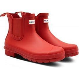 Hunter Original Waterproof Chelsea Rain Boot In Military Red/Red At Nordstrom, Size 6