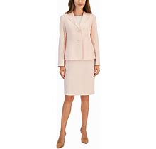 Le Suit Petite Two-Button Jacket & Pencil Skirt Suit - Light Blossom - Size 10