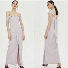Topshop Lilac Off Shoulder Long Dress Size 6