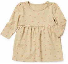 Okie Dokie Baby Girls Long Sleeve A-Line Dress | Brown | Regular Newborn | Dresses A-Line Dresses