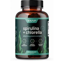 Spirulina + Chlorella - Alkalizing Greens Complex, Size : 30 Servings, All Natural | Snap Supplements