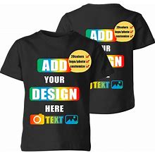 Custom T Shirts, Customized Your Own Crewneck Tee Shirt, Personalized Design Image/Text/Photo Cotton Tshirt, Men Women