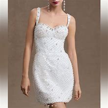 Anthropologie Dresses | Morphine Fashion Hypnotized Pearl & Crystal Bustier Mini Dress | Color: White | Size: M