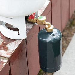 QCC1 Propane Refill Elbow Adapter With Propane Tank Gauge, 90 Degrees Propane Refill Adapter With ON-Off Control Valve