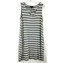 Alyx Dresses | Alyx Pocket Shift Dress Sleeveless Rayon Blend Pull Over Sz:M Gray White Stripe | Color: Gray/White | Size: M