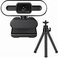 Randolph 2K USB Webcam Camera With Tripod Built In Microphone Adjustable Light Laptop Desktop PC Computer Camera For Live Streaming Video Calling Conf