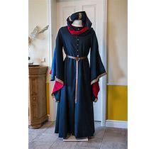 Medieval Costume With Hat Men, Late Medieval Houppelande, Burgundian Gown For Nobel Man, 15th Century Coat Reenactment, Historical Costume