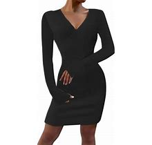 Taiaojing Long Sleeve Dress For Women Slim Fit Knit Sweater Bottoming Skirt Fall Clothes Dresses Vestido De Mujer