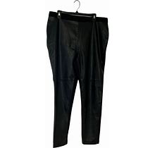 Roamans Pants & Jumpsuits | Roamans Womens 18 20 Black Faux Suede Front Panel Pants Leggings | Color: Black | Size: 18 20