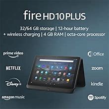 Amazon Fire HD 10 Plus Tablet, 10.1" 1080P Full HD Display, 32 GB, Slate + Made For Amazon, Wireless Charging Dock, Without Lockscreen Ads