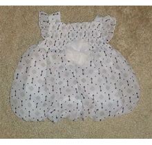 Baby Girls Smocked Dress Black & White Bubble Hem Size 0-3 Months
