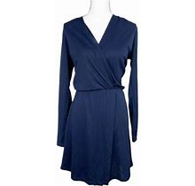 Bishop + Young Navy Long Sleeve Wrap Dress