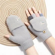 Hanxiulin Fingerless Warm Imitation Mink Gloves Warm Soft Cute Gloves Winter Warm Knitted Mittens For Ladies Tool Product