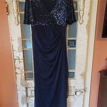 Xscape Dresses | Formal Royal Blue Sequin Empire Waisted Top, Dress With Cover Size 8 | Color: Blue | Size: 8