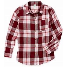 Thereabouts Little & Big Girls Long Sleeve Flannel Shirt | Red | Regular Xx-Small (4-5) | Shirts + Tops Flannel Shirts