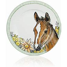 Everything Kitchens Baby Barnyard Animals Dinnerware Collection (10.5" Dinner Plate - Horse)