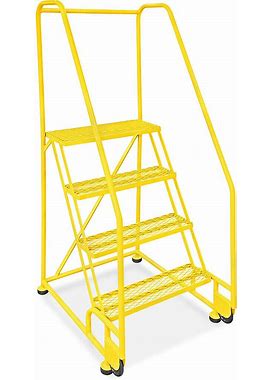 4 Step Tilt And Roll Ladder - Yellow - ULINE - H-5085Y