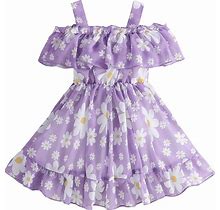 VINUOKER Toddler Baby Girls Summer Dress Princess Floral Dress Beachwear Sundress Skirt Little Girl Clothes
