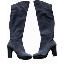Nine West Shoes | Nine West Knee High Gray Suede Boots In Size 8.5 | Color: Gray | Size: 8.5