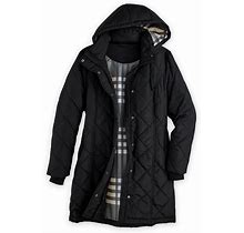Blair Women's Rushmore Water-Resistant Quilted Parka - Black - PM - Petite