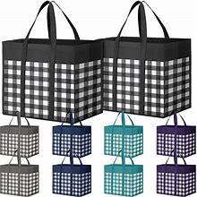 Stormiracle Reusable Grocery Bags 10-Pack, Large Foldable Reusable Shopping Tote Bags Bulk For Groceries, Waterproof Kitchen Cloth Produce Bags With