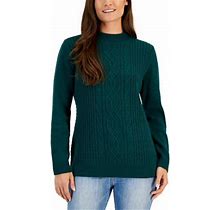 Karen Scott Womens Cable Knit Sweater Cable Knit Crewneck Pullover Sweater