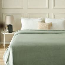 Better Homes & Gardens Luxury Velvet Plush Blanket, Soft Green, Full/Queen