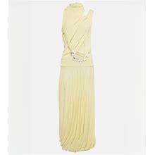 Christopher Esber, Embellished Cutout Jersey Midi Dress, Women, Yellow, US 6, Dresses, Viscose