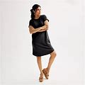 Women's Sonoma Goods For Life® Knit Shift Dress, Size: Medium, Black