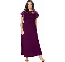 Plus Size Women's Lace Maxi Dress By Jessica London In Dark Berry (Size 22 W)