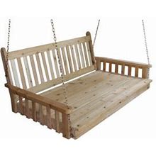 Red Barrel Studio® Traditional Porch Swing Bed Wood/Solid Wood In White | 28 H X 62 W X 47 D In | Wayfair 657694Fe97250af5649b17116e4ea129