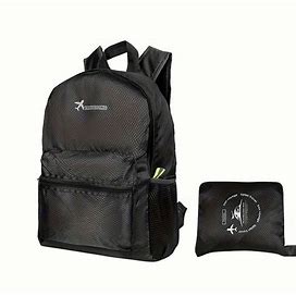 1Pc 25L Lightweight Folding Backpack, Ultralight Waterproof Travel Camping Hiking Backpack,Black,All-New,Temu