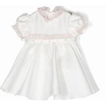 La Stupenderia - Bow-Detailing Cotton Dress - Kids - Polyester/Cotton/Silk - 9 Mth - White